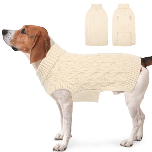 MIGOHI Thermo-Pullover für Hunde, gemütlicher Rollkragenpullover, ärmellos, Winterpullover, leicht und bequem für drinnen und draußen, Größe XL, Beige MIGOHI Thermo-Pullover für Hunde, gemütlicher Rollkragenpullover, ärmellos, Winterpullover, leicht und bequem für drinnen und draußen, Größe XL, Beige von MIGOHI