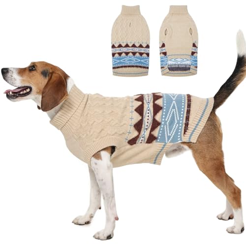 MIGOHI Thermo-XL-Hundepullover, Herbst-Winter-Hundepullover für mittelgroße Hunde, dicker Pullover mit elastischen Bündchen für mittelgroße Hunde, warm für morgendliche Spaziergänge, Beagle, Hellbeige MIGOHI Thermo-XL-Hundepullover, Herbst-Winter-Hundepullover für mittelgroße Hunde, dicker Pullover mit elastischen Bündchen für mittelgroße Hunde, warm für morgendliche Spaziergänge, Beagle, Hellbeige von MIGOHI