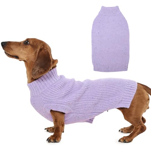 MIGOHI Warmer Hundepullover mit Rundhalsausschnitt, atmungsaktiver Hundepullover, dehnbarer, bunter Stoff, liegt eng an, langlebig, weich, für den Winter, hält warm, für Festivals, Partys, Größe L von MIGOHI