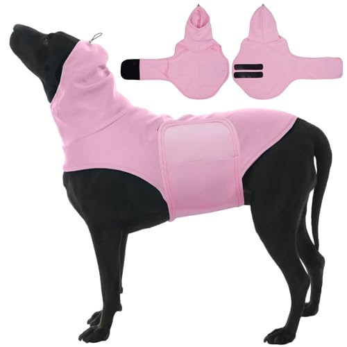 MIGOHI XL Hundeweste zur Beruhigung von Feuerwerk, Sturm, Reisen, Trennung, dehnbar, beruhigendes Shirt für Hunde, Angstzustände, verstellbare Kopfwickel, um Hunde zu beruhigen, Größe XL, Rosa MIGOHI XL Hundeweste zur Beruhigung von Feuerwerk, Sturm, Reisen, Trennung, dehnbar, beruhigendes Shirt für Hunde, Angstzustände, verstellbare Kopfwickel, um Hunde zu beruhigen, Größe XL, Rosa von MIGOHI