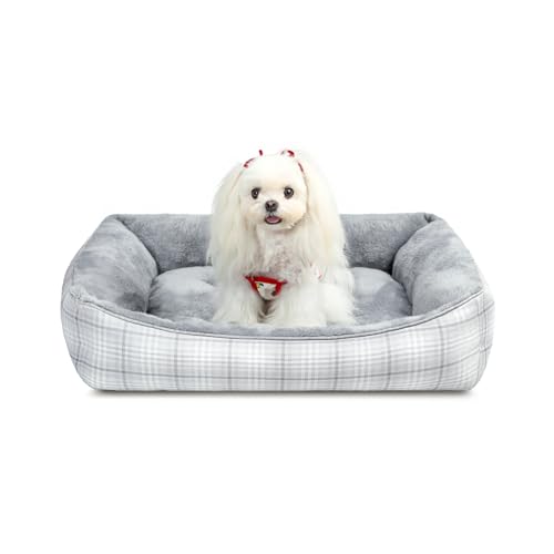MIHIKK Rechteckiges Hundebett für kleine, mittelgroße Hunde und Katzen, orthopädisches Schlafbett für Couch, mit strapazierfähigem Welpen-Kuscheltier und rutschfester Unterseite, maschinenwaschbar MIHIKK Rechteckiges Hundebett für kleine, mittelgroße Hunde und Katzen, orthopädisches Schlafbett für Couch, mit strapazierfähigem Welpen-Kuscheltier und rutschfester Unterseite, maschinenwaschbar von MIHIKK