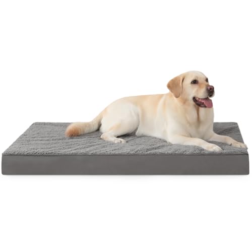 MIHIKK XL-Hundebett, wasserdicht, orthopädisches Hundebett, mit abnehmbarem, waschbarem Bezug, Schaumstoffmatte mit rutschfester Unterseite, 119 x 73 cm, Dunkelgrau MIHIKK XL-Hundebett, wasserdicht, orthopädisches Hundebett, mit abnehmbarem, waschbarem Bezug, Schaumstoffmatte mit rutschfester Unterseite, 119 x 73 cm, Dunkelgrau von MIHIKK