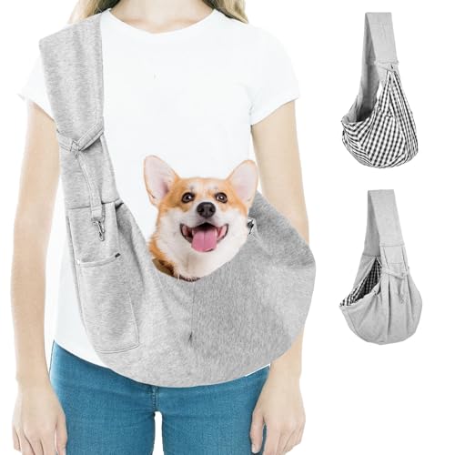 Hundetragetasche Welpen,Hunde Tragetasche Hundetasche für Kleine Hunde 7.5kg,mit Sicherheitsschnalle,Grau Verstellbar Wendbarer Transporttasche für Outdoor-Gehen, Reisen, Einkaufen Hundetragetasche Welpen,Hunde Tragetasche Hundetasche für Kleine Hunde 7.5kg,mit Sicherheitsschnalle,Grau Verstellbar Wendbarer Transporttasche für Outdoor-Gehen, Reisen, Einkaufen von MIHURO