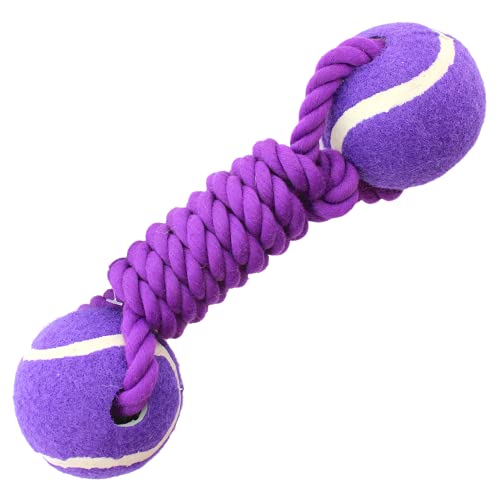 MIJOMA Hundespielzeug Hunde-Seilspielzeug Hunde-Hantel robust für mittlere bis große Hunde, ca. 23 x 7 x 7 cm. (Violett) von MIJOMA