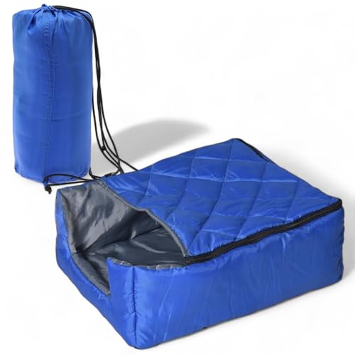 MIJOMA Gemütliches Hundekörbchen für Unterwegs - Reisebett - Wasserabweisend, Faltbar & Waschbar, Hundekorb Ideal für Zelten & Camping, Blau (55 x 50 x 20 cm) von MIJOMA