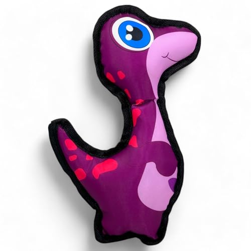 MIJOMA Hundespielzeug Dino | Wasserabweisende & Robust | Quietschendes Spielzeug für Hunde | Liebe zum Spiel | Perfekt für Spiel & Spaß auch im Wasser | Weiches Polyester (Violett) von MIJOMA