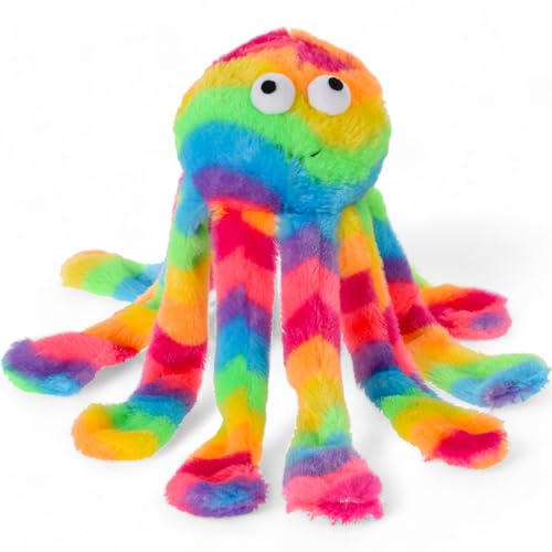 MIJOMA Lustiges Quietschendes Hundespielzeug Regenbogen Krake, Kuschelweich aus 100% Polyester, 30x12x12 cm, Perfekt für Kauspaß und Apportieren MIJOMA Lustiges Quietschendes Hundespielzeug Regenbogen Krake, Kuschelweich aus 100% Polyester, 30x12x12 cm, Perfekt für Kauspaß und Apportieren von MIJOMA