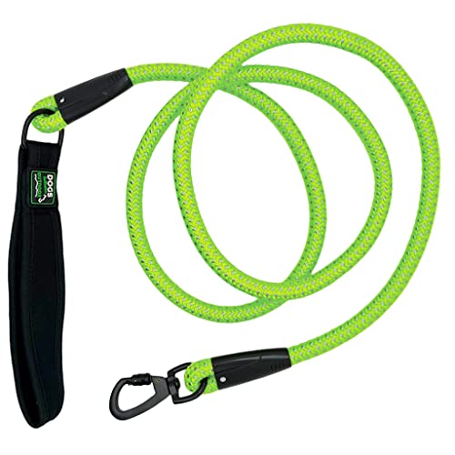 MIJOMA Hundeleine Kletterseil reflektierend – 1,80m x 13mm – Soft Grip Neopren Griff – langlebig & sicher – für Hunde bis 24kg – Gassigehen & Training – Neongelb von MIJOMA