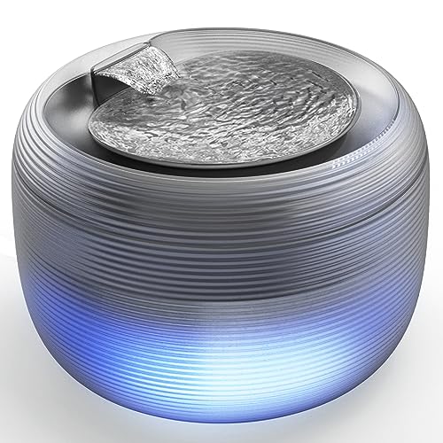 MILFECH 2,5L Katzenbrunnen, Ultraleiser Automatische Trinkbrunnen für Katze und Hunde, Wasserbrunnen Eingebautes LED Licht, BPA-frei Katzentrinkbrunnen mit Filters & Intelligente Pumpe, Stromsparend von MILFECH