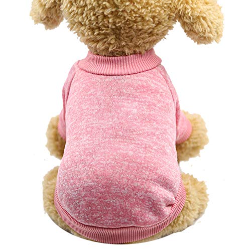 MILONT Warme Haustier Pullover 9 Pullover Hund Kleidung Farben Wolle Winter Pullover Klassische Haustier Kleidung (Rosa, XL) von MILONT