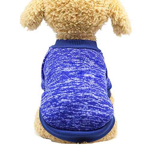 MILONT Warme Haustier Pullover 9 Pullover Hundekleidung Farben Wolle Winter Pullover Klassische Haustier Kleidung (Dunkelblau, XL) von MILONT