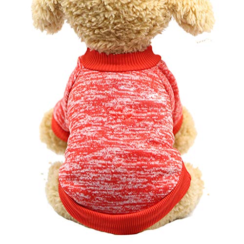 MILONT Warmer Haustier-Pullover, 9 Pullover, Hundekleidung, Farben, Wolle, Winterpullover, klassische Haustierkleidung (Wassermelonenrot, XXL) von MILONT