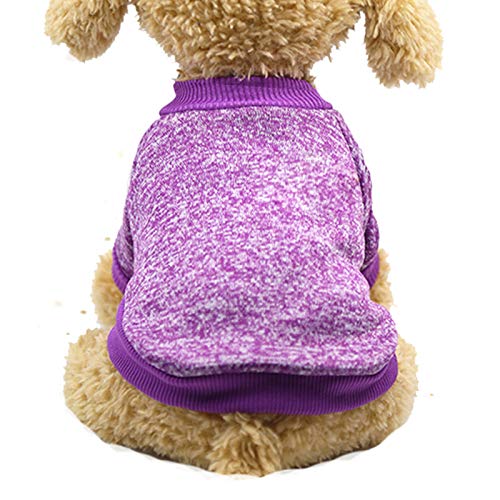 MILONT Warmer Haustierpullover für Hunde, 9 Farben, Wolle, Winterpullover, klassisch, Größe XXL, Violett von MILONT