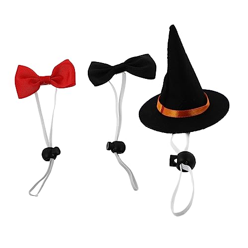 MINAOLULUS 1 Satz Hexenhut Für Haustiere Halloween-Haustier-Fliege Halloween-katzenhalsband Halloweenkostüm Halloween-kostüme Für Hunde Hund Zaubererhut Haustier-hexen-Display Stoff von MINAOLULUS