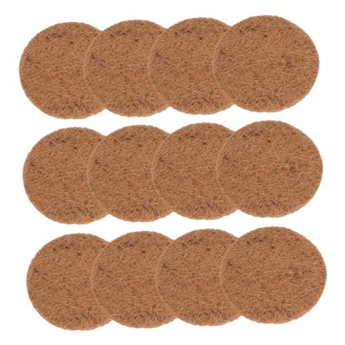 MINAOLULUS 12Stücke Kokosfaser Matte für Pflanzgefäße und Vogel Nesting Leck Erde Pads für Taubeneier und Pflanzen Flexible und Langlebige Kokoseinlagen für Garten von MINAOLULUS