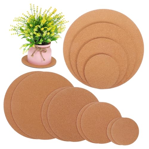 MINAOLULUS 12pcs Cork Coaster Tischemat Runde Tisch Untersetzer Saughöfter Pflanzerschalen Kork Heiße Pads Stecktabletts Coastable Coasters Coasters von MINAOLULUS
