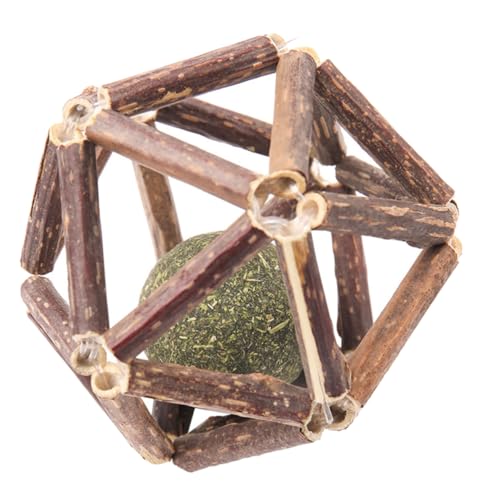 MINAOLULUS 1stk Katze Backenzahn Kauspielzeug Catnip Ball Katzenspielzeug Spielzeug Für Kätzchen Katzenzahnreinigungsspielzeug Katzenspielzeug Katze Undicht Katzenminze Hölzern Brown von MINAOLULUS