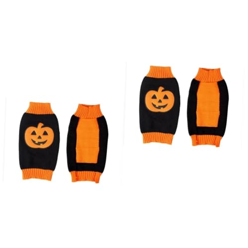 MINAOLULUS 2St Haustier Kürbis Halloween- Pullover für Hund kleine Hundepullover Halloween-Kürbis-Kostü Kürbisse aus Wolle Hundepullover für kleine Hunde Halloweenkostü von MINAOLULUS