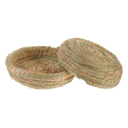 MINAOLULUS 2stücke Gewebte Strohmatte Einstreu Meerschweinchennest Kauspielzeug Für Haustierkäfige Hamsternest Schlafmatte Für Kleine Hamster Hamsterbett Für Kleine Ratten von MINAOLULUS