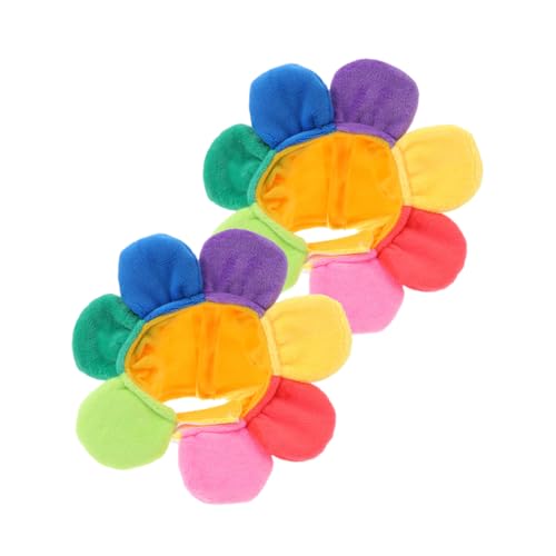MINAOLULUS 2Stücke Sonnenblumenhut für Haustiere Niedlicher Kopfschmuck für Katzen und Langlebige Plüschmaterialien Kostümzubehör für Haustier Cosplay und Besondere Anlässe von MINAOLULUS