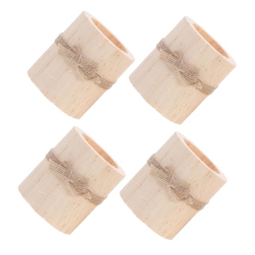 MINAOLULUS 4 Stück Hochzeitsdekorationen Teelichter Votivkerzenhalter Halter Für Luftpflanzen Stumpenkerzen Masse Teelichthalter Rustikale Kerzenhalter Kerzenständer Aus Gold Holz Beige von MINAOLULUS