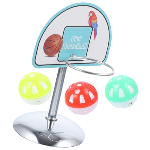 MINAOLULUS 4Stücke Papageienspielzeug Mini Basketball Spielstand für Vogeltraining und Erziehung für Wellensittiche Conures und Andere aus Langlebigem Fördert von MINAOLULUS