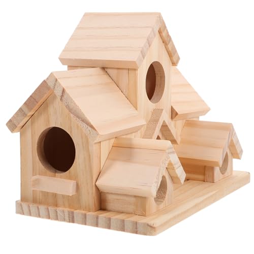 MINAOLULUS 6 Kolibri-Nest Vogelhaus Vogel Fütterer Handgefertigte Vogelhäuschen Vogelfütterer Vogelnest Fledermaus Gartendekoration Kolibri- Im Freien Holz Beige von MINAOLULUS