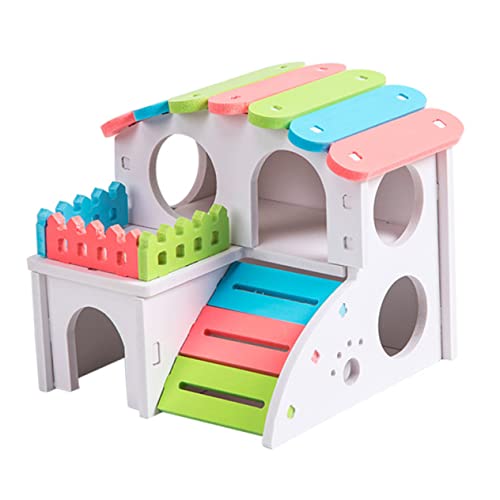 MINAOLULUS Hamsterhaus Haustiere Versteck Zwerghamster Hamster verbirgt Sich Hamster Unterschlupf Zwinger kleines Haustiernest Hamsterhütte aus Holz hölzern Colorful MINAOLULUS Hamsterhaus Haustiere Versteck Zwerghamster Hamster verbirgt Sich Hamster Unterschlupf Zwinger kleines Haustiernest Hamsterhütte aus Holz hölzern Colorful von MINAOLULUS