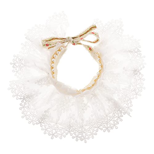 MINAOLULUS Haustierkostüm für Katzen Spitzenhalsband mit Bequeme Anzieh für Fotoshootings Partys und Hochzeiten und Anzulegen Stylisches Design von MINAOLULUS