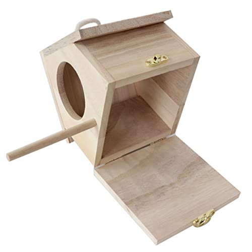 MINAOLULUS Holz Vogelhaus für Kleine Design Hängend Wetterbeständig für Garten und Perfekter Brutplatz für Papageien von MINAOLULUS