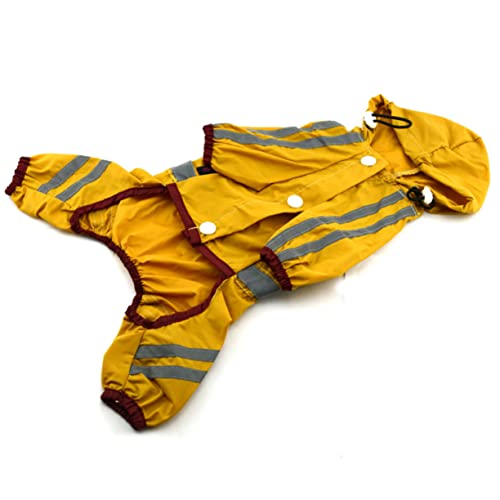 MINAOLULUS Hunderegenmantel für Kleine wasserdichte Atmungsaktive Regenjacke aus PVC mit Elastischen Bündchen für Komfortable bei Gelb S von MINAOLULUS