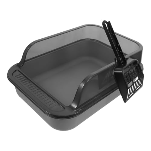 MINAOLULUS Katzentoilette Walnuss Katzenstreu Katzenstreubehälter Katzentoilette Klumpstreu Katzenstreuunterlage Katzenpellets Katzenstreu Natures Miracle Usa Katzentoilette Abs Dunkelgrau von MINAOLULUS