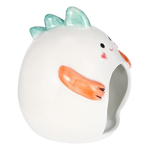 MINAOLULUS Keramisches Hamsterhaus Komfortables Versteck für Hamster Chinchillas und Meerschweinchen Sicheres und Langlebiges Schlafnest für Kleine Haustiere Cartoon Design von MINAOLULUS