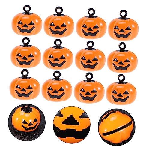 MINAOLULUS Kürbisglocken hundeglocke hundeklingel hundegebell katzenglocke Halloween-Kätzchen-Kragenglocke Haustierglocken in Kürbisform Glocke mit Kürbismuster DIY Bastelglocke Kupfer Orange von MINAOLULUS