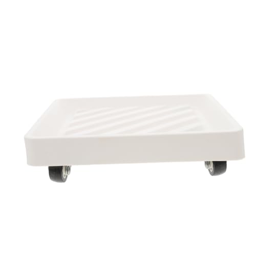 MINAOLULUS Mobiles Pflanzgefäß pflanzentopf untersetzer Rollender Blumentopfständer Pflanzenuntersetzer für drinnen rollendes Pflanzentablett Dolly Rad Tablett auf Rädern Pflanzschale pp Weiß von MINAOLULUS