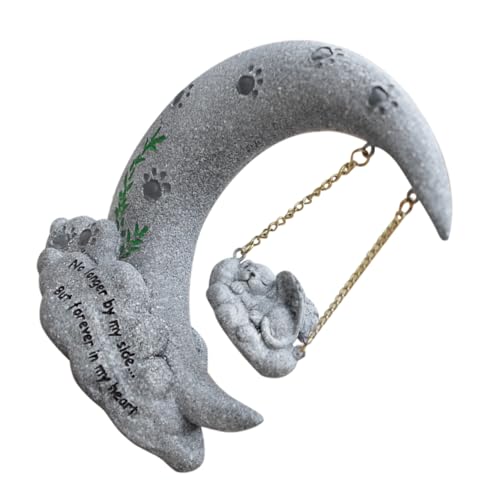 MINAOLULUS Mondförmiger Gedenkstein für Katzen Haustierfigur für Garten und Innenbereich Gedenkgeschenk zur Erinnerung an Verstorbene Katzen Hochwertige MINAOLULUS Mondförmiger Gedenkstein für Katzen Haustierfigur für Garten und Innenbereich Gedenkgeschenk zur Erinnerung an Verstorbene Katzen Hochwertige von MINAOLULUS