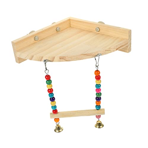 MINAOLULUS Papagei Spielzeug vogelzubehör für käfig Bird Toys Parrot Toys Ara-Käfig Übungsplattform für Vögel Übungsplattform für Papageien dreieckige Plattform für Vogel Holz Colorful von MINAOLULUS