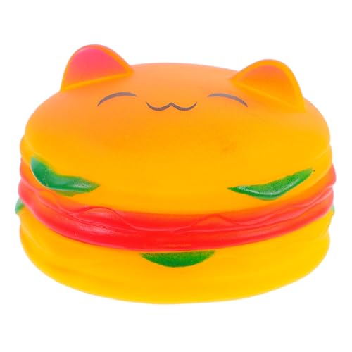 MINAOLULUS Quietschende Hamburgerspielzeug Quietschspielzeug Hundezahnbürste hundefutter Hamburger quietschende Spielsachen Quietschendes Hundespielzeug Vinyl Yellow von MINAOLULUS