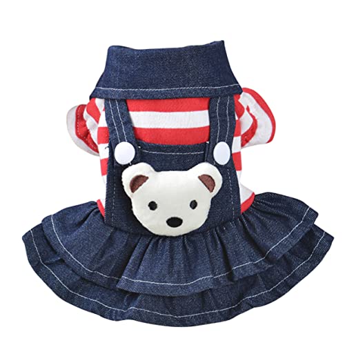 MINAOLULUS Hundekleid Mit Bärenmotiv Und Roten Streifen Bequemes Outfit Für Kleine Hunde Für Fotografie Und Täglichen Gebrauch MINAOLULUS Hundekleid Mit Bärenmotiv Und Roten Streifen Bequemes Outfit Für Kleine Hunde Für Fotografie Und Täglichen Gebrauch von MINAOLULUS