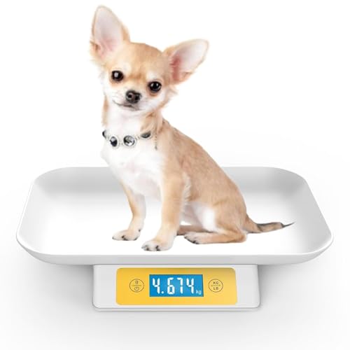 MINDPET-MED Welpenwaage für Welpen, Tragkraft bis 33 Pfund, Genauigkeit 1 g/0,035 oz, Einheit g/kg/lb/oz/tl/ml, gelb, geeignet für Kätzchen, Welpen, Kaninchen, Schlangen, Katzen und kleine Hunde von MINDPET-MED