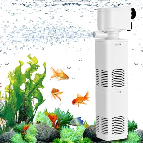 MINENICE fishkeeper Aquarium Filter,10W 570L/H Einstellbarer Durchfluss Aquarium Innenfilter,4in1 Leise Aquarium Pumpe mit Filter für Aquarien 60-300L,Leicht zu Reinigende Aquarium MINENICE fishkeeper Aquarium Filter,10W 570L/H Einstellbarer Durchfluss Aquarium Innenfilter,4in1 Leise Aquarium Pumpe mit Filter für Aquarien 60-300L,Leicht zu Reinigende Aquarium von MINENICE