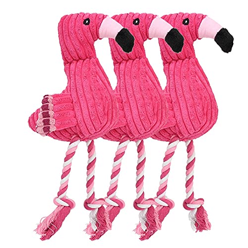 Niedliches Plüsch-Flamingo-Haustier-Hunde-Biss-Kau-Spielzeug für kleine Hunde, interaktives Spielzeug mit quietschendem Sound von MINGKI