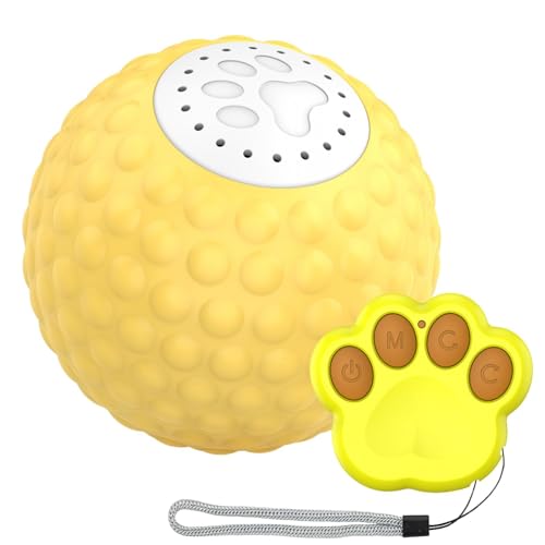 Intelligentes, interaktives Hundeballspielzeug, wiederaufladbarer USB-Ball mit LED-Lichtern, springender, rotierender Ball mit intelligenter Erkennung und 2 optionalen Modi for mittelgroße und große H von MINGOUOLD