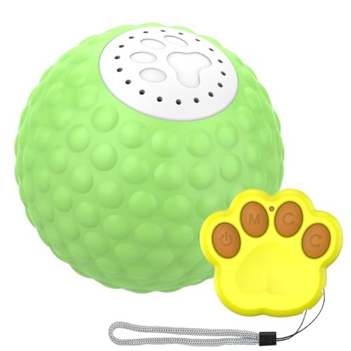 Intelligentes, interaktives Hundeballspielzeug, wiederaufladbarer USB-Ball mit LED-Lichtern, springender, rotierender Ball mit intelligenter Erkennung und 2 optionalen Modi for mittelgroße und große H von MINGOUOLD