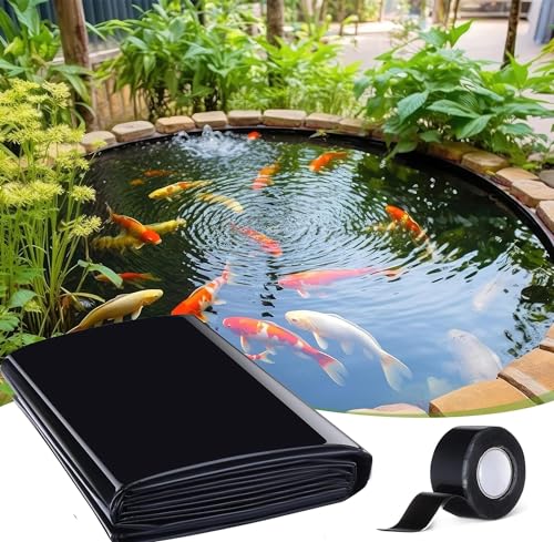 MINGPINHUIUS Teichfolie für Gartenteich, Wassergarten und Wasserfall, Hochwertige Flüssige Teichfolie Dichtungsfolie 2x3m und 3x4m, 4x6m, HDPE-Material, UV-beständig und durchstichfest (3 X 4CM) von MINGPINHUIUS
