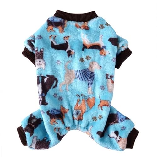 Hundepyjamas Winterhundekleidung Drucken Warme Overalls Mantel Für Kleine Hunde Hündchen Katze Chihuahua Pommersche Kleidung Overalls von MINGSO