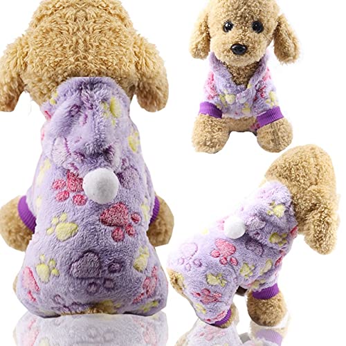 MINGSO Hundebekleidung Pyjamas Fleece Overall Winter Hundebekleidung Vier Beine Warme Haustierbekleidung Outfit Kleine Hundekostüm Bekleidung von MINGSO