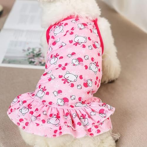 MINGSO Strass-Kleid-Haustier-Katzen-Kleidung Big Bows Satin-Kleider für Hunde Katzen-Kleidung Chihuahua-Sommer-Rosa-Hochzeits-Kleid-Haustier-Kleidung von MINGSO