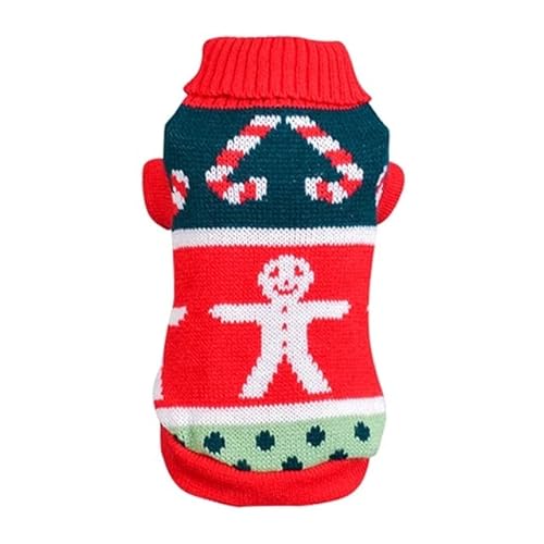 MINGSO Winter-Hundemantel, Weihnachtskleidung, warm, weich, gestrickt, Haustier-Hundeweste, Pullover für kleine, mittelgroße Hunde, Chihuahua von MINGSO