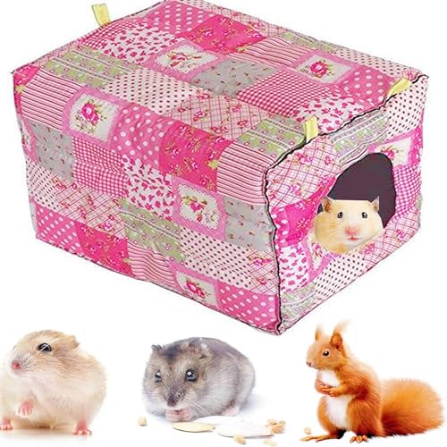 MINGZE Hängematte für Kleintiere Frettchen Ratte Meerschweinchen Hamster Chinchilla, Luxus Hängematte, Kleintier (rot) von MINGZE